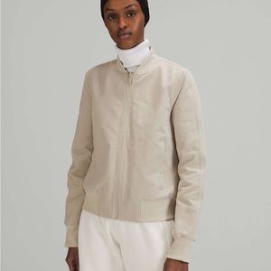Lululemon Non-Stop Cotton Reversible Bomber Jacket in Raw Linen size 6